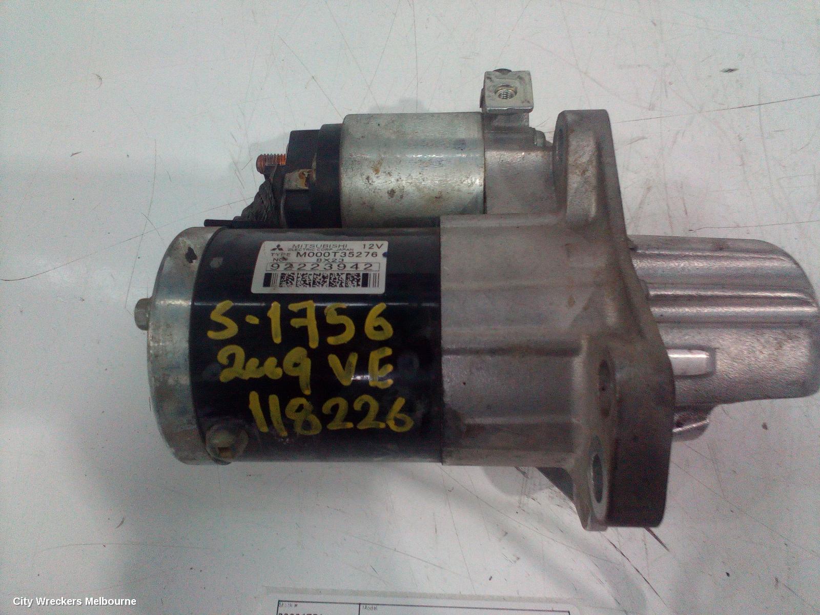 HOLDEN COMMODORE STARTER, 3.6, VE, NUT CONNECTOR TYPE, 08/2006 - 05/2013
