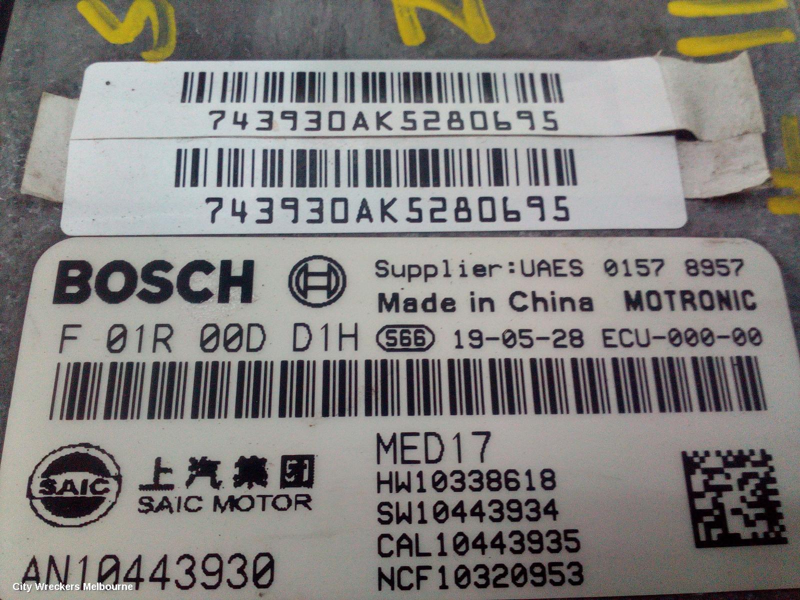 MG ZS ECU, ENGINE ECU, 1.0, PETROL, TURBO, ECU ONLY, AZS1, 09/2017 ONWARDS