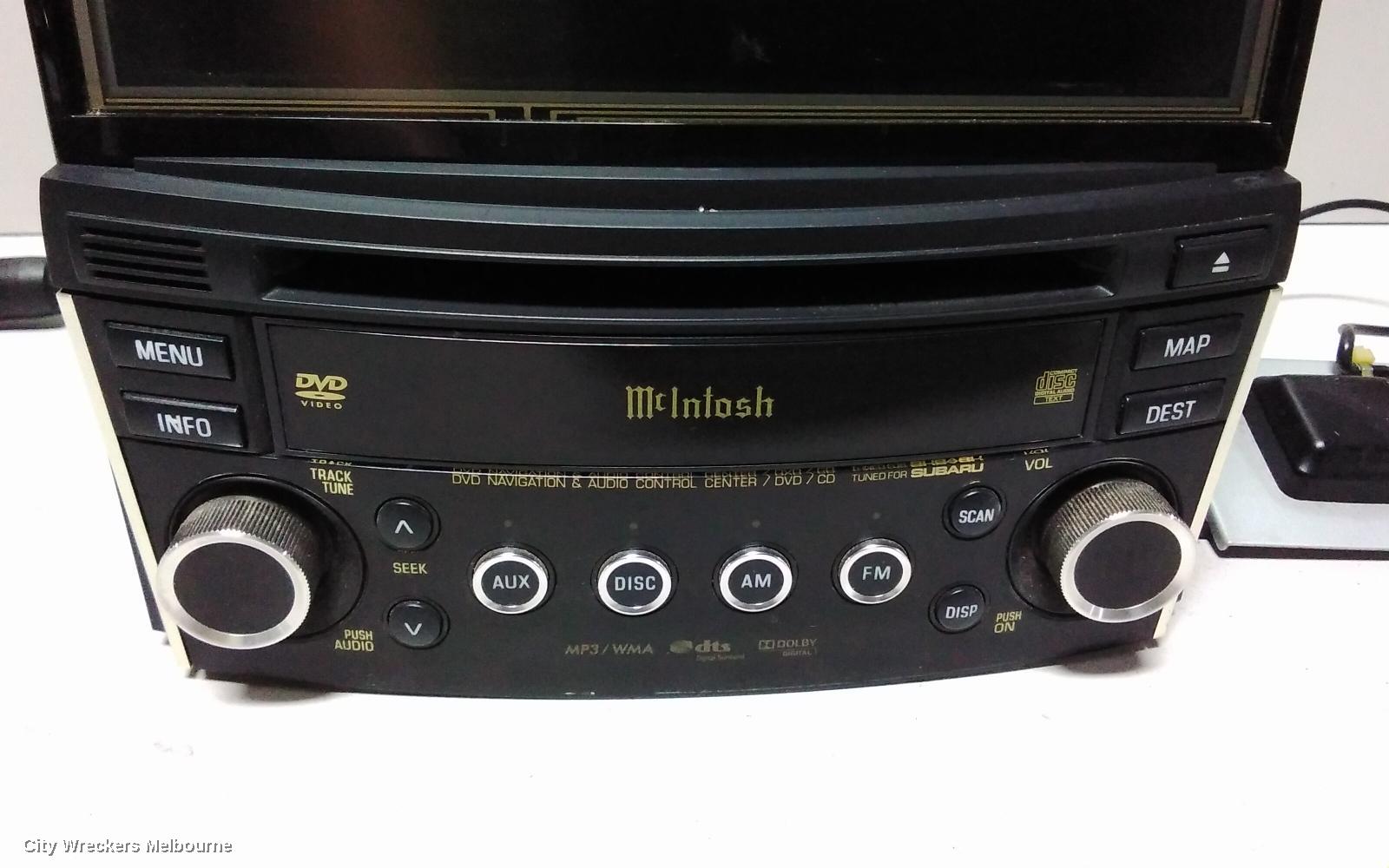 SUBARU LIBERTY RADIO/CD/DVD/SAT/TV, DVD/SAT NAV, 5TH GEN, MCINTOSH, HEAD UNIT ONLY, 07/2009 - 11/2014
