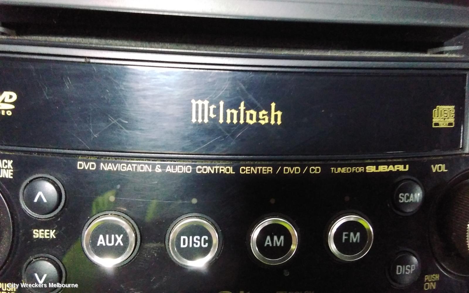 SUBARU LIBERTY RADIO/CD/DVD/SAT/TV, DVD/SAT NAV, 5TH GEN, MCINTOSH, HEAD UNIT ONLY, 07/2009 - 11/2014