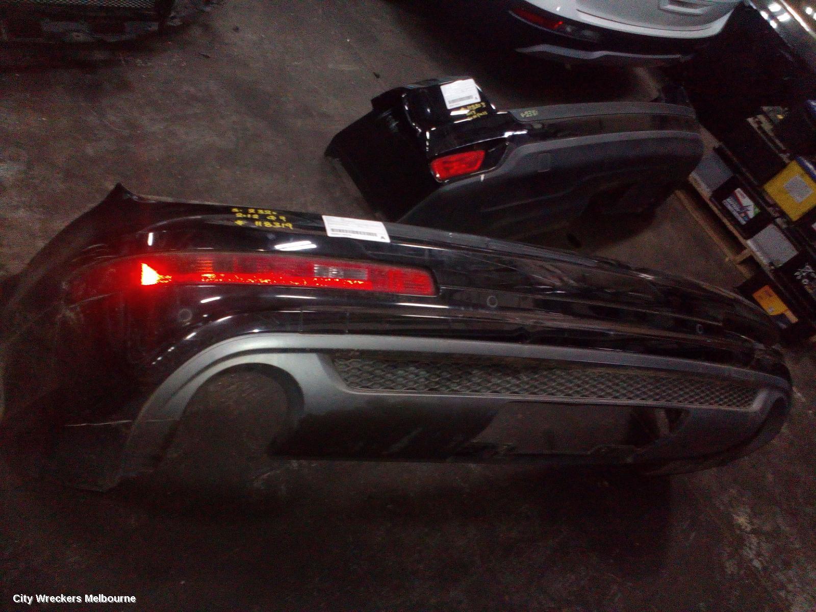 AUDI Q7 REAR BUMPER, BUMPER BAR (2 PIECE), 4L, BLACK, 10/2009 - 08/2015