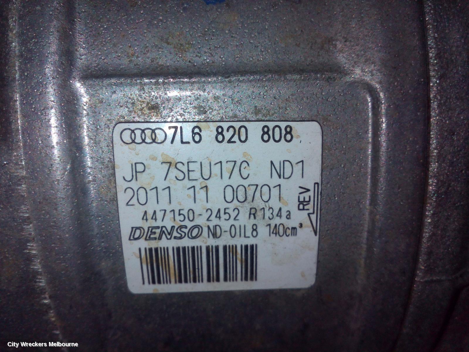 AUDI Q7 A/C COMPRESSOR, 4L, 3.0, DIESEL, 09/2010 - 08/2015