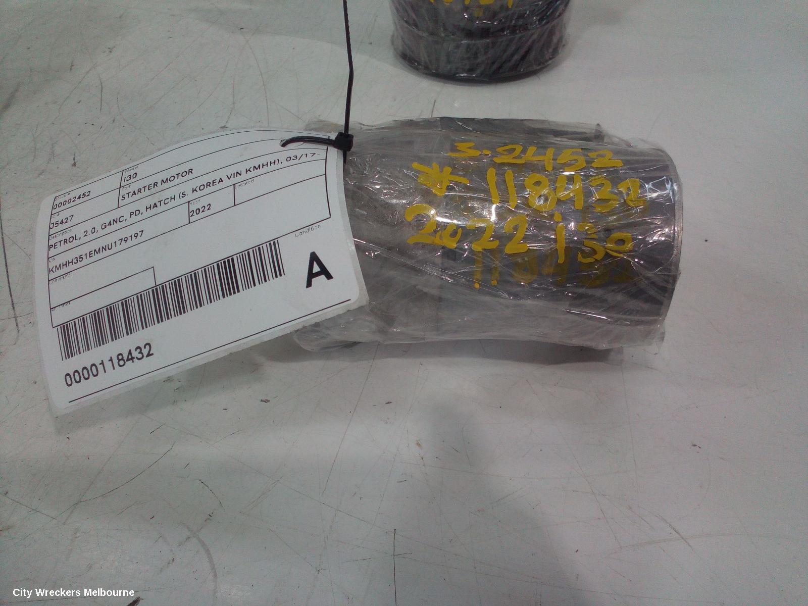 HYUNDAI I30 STARTER, PETROL, 2.0, G4NC, PD, HATCH (S. KOREA VIN KMHH), 03/2017 ONWARDS