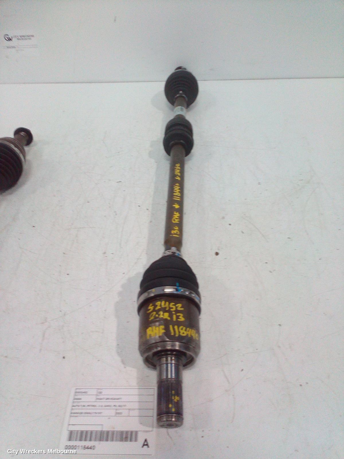 HYUNDAI I30 RIGHT DRIVESHAFT, AUTO T/M, PETROL, 2.0, G4NC, PD, 03/2017 ONWARDS