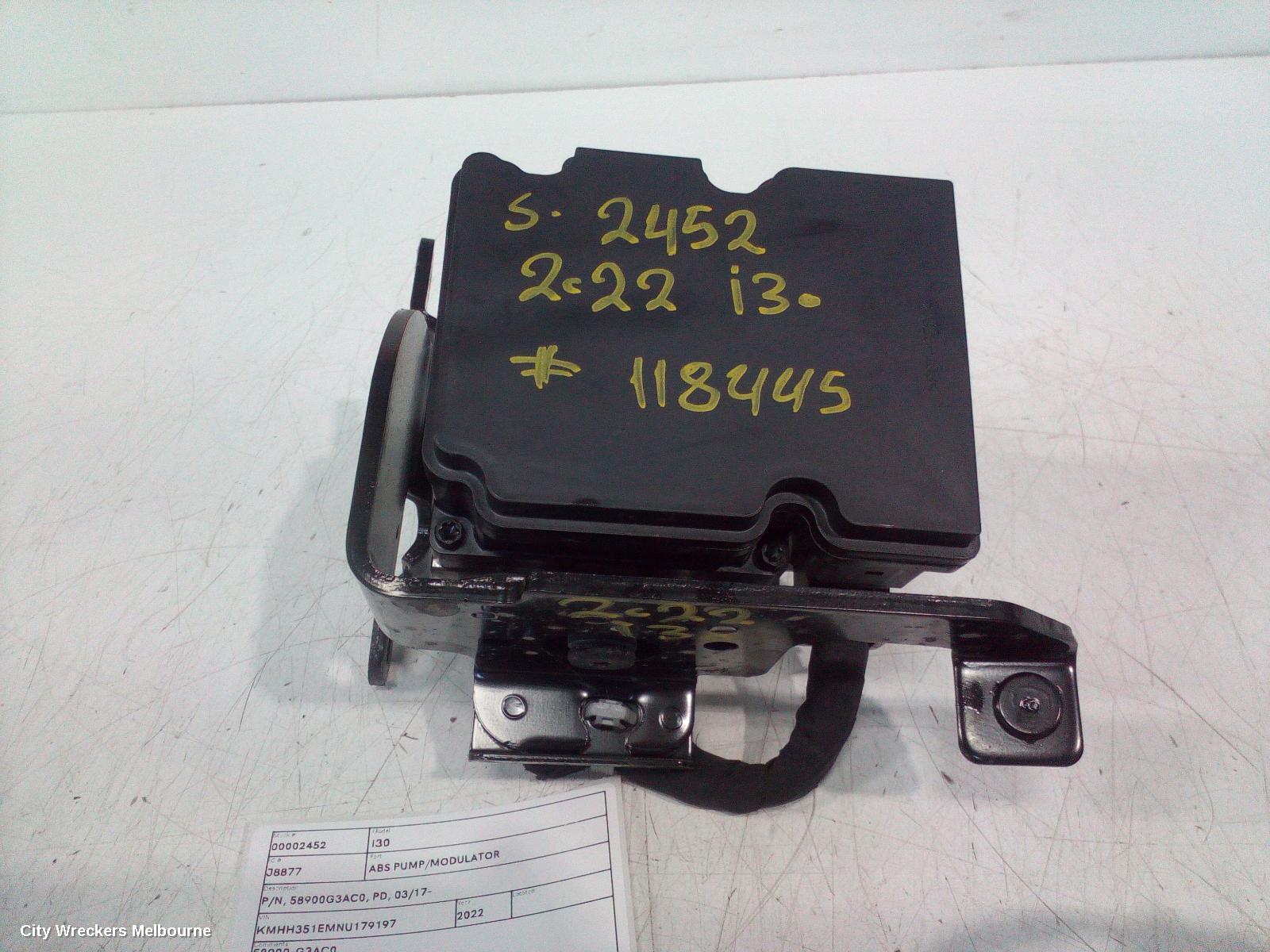 HYUNDAI I30 ABS PUMP/MODULATOR, P/N, 58900G3AC0, PD, 03/2017 ONWARDS