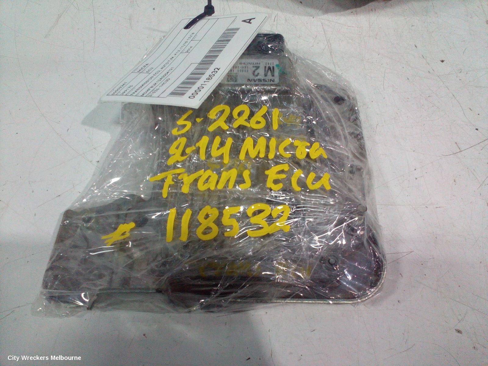 NISSAN MICRA ECU, TRANSMISSION ECU, AUTO T/M, K13, 11/2010 - 12/2016