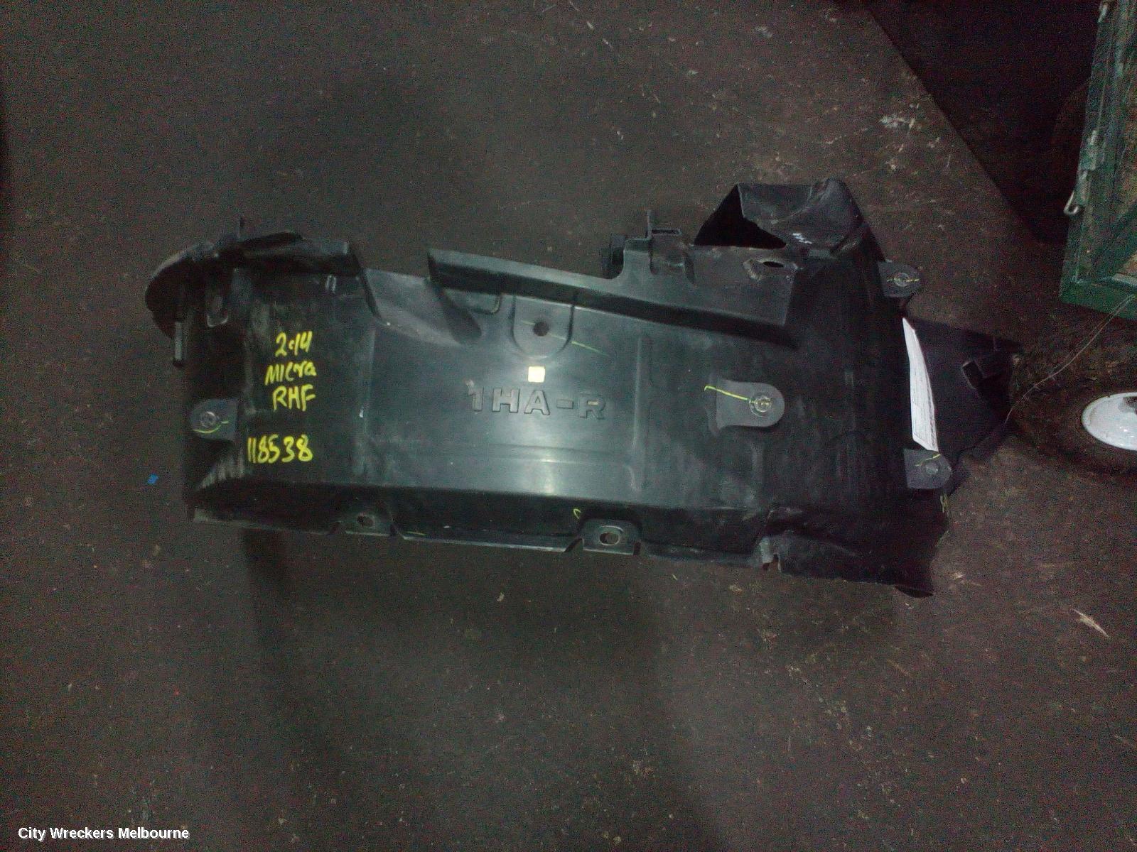NISSAN MICRA RIGHT GUARD LINER, K13, 12/2012 - 03/2015