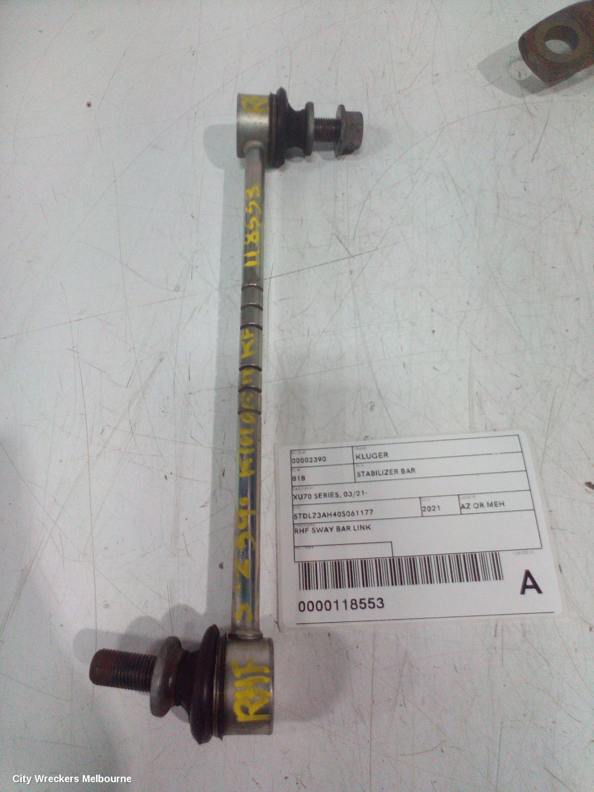 TOYOTA KLUGER STABILISER BAR, XU70 SERIES, 03/2021 ONWARDS