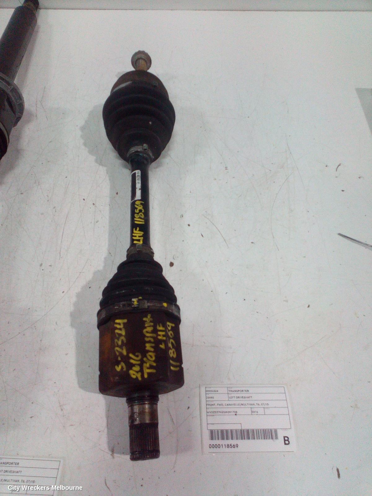 VOLKSWAGEN TRANSPORTER LEFT DRIVESHAFT, FRONT, FWD, CARAVELLE/MULTIVAN, T6, 07/2015 ONWARDS