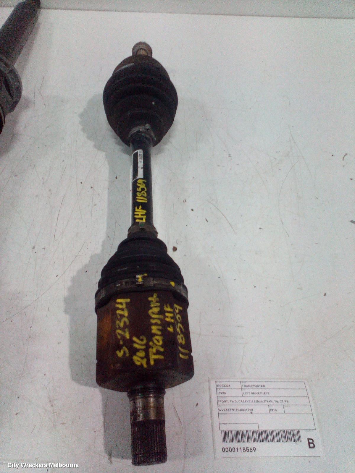 VOLKSWAGEN TRANSPORTER LEFT DRIVESHAFT, FRONT, FWD, CARAVELLE/MULTIVAN, T6, 07/2015 ONWARDS
