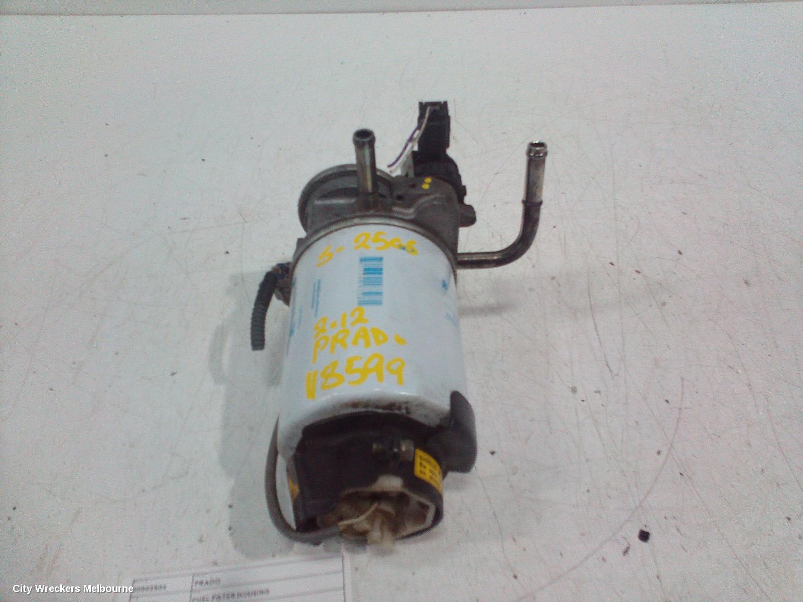 TOYOTA PRADO FUEL FILTER HOUSING, 150 SERIES, DIESEL, 3.0, 1KD-FTV, HAND PRIMER PUMP, 08/2009 - 05/2015