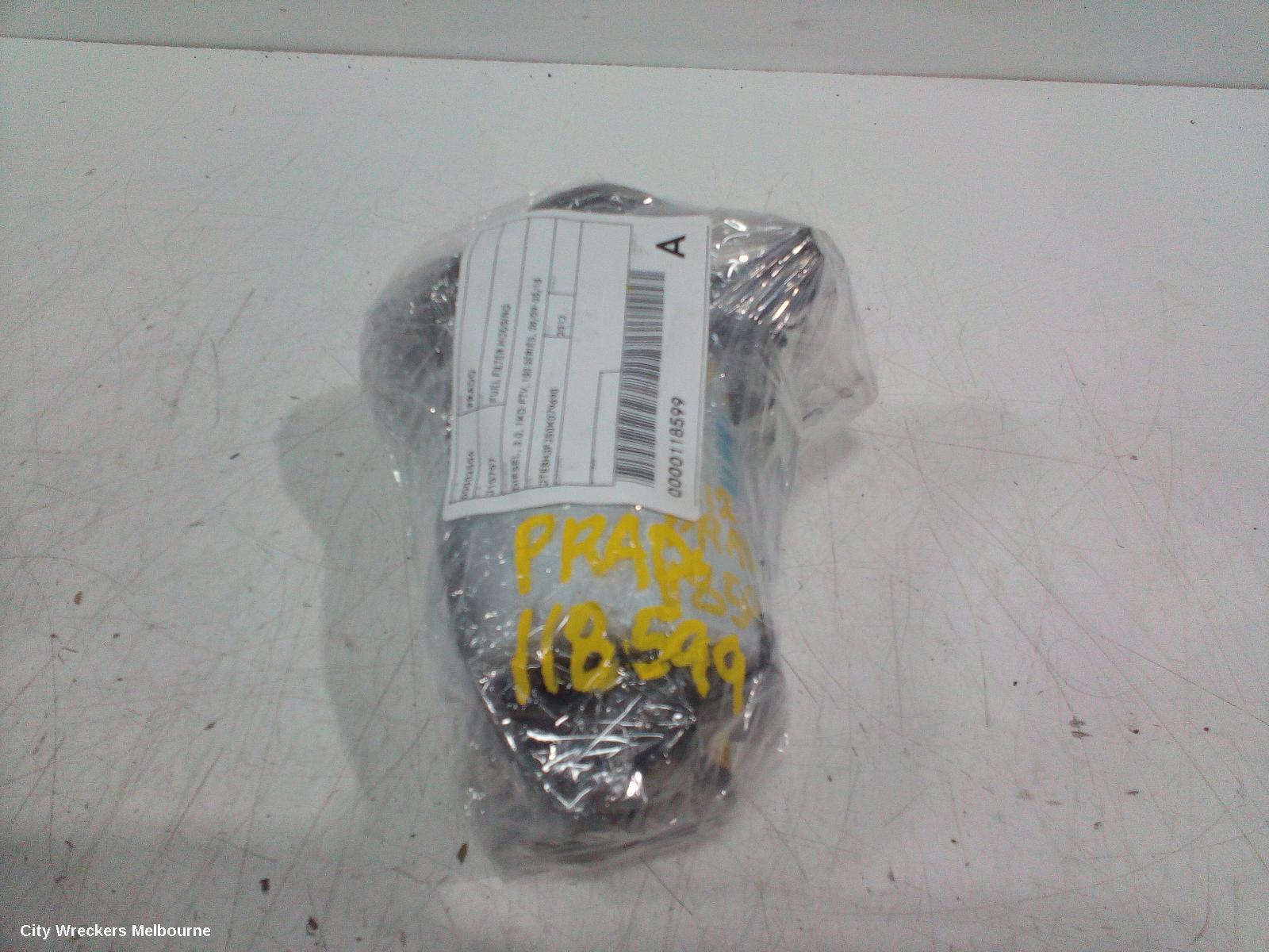 TOYOTA PRADO FUEL FILTER HOUSING, 150 SERIES, DIESEL, 3.0, 1KD-FTV, HAND PRIMER PUMP, 08/2009 - 05/2015
