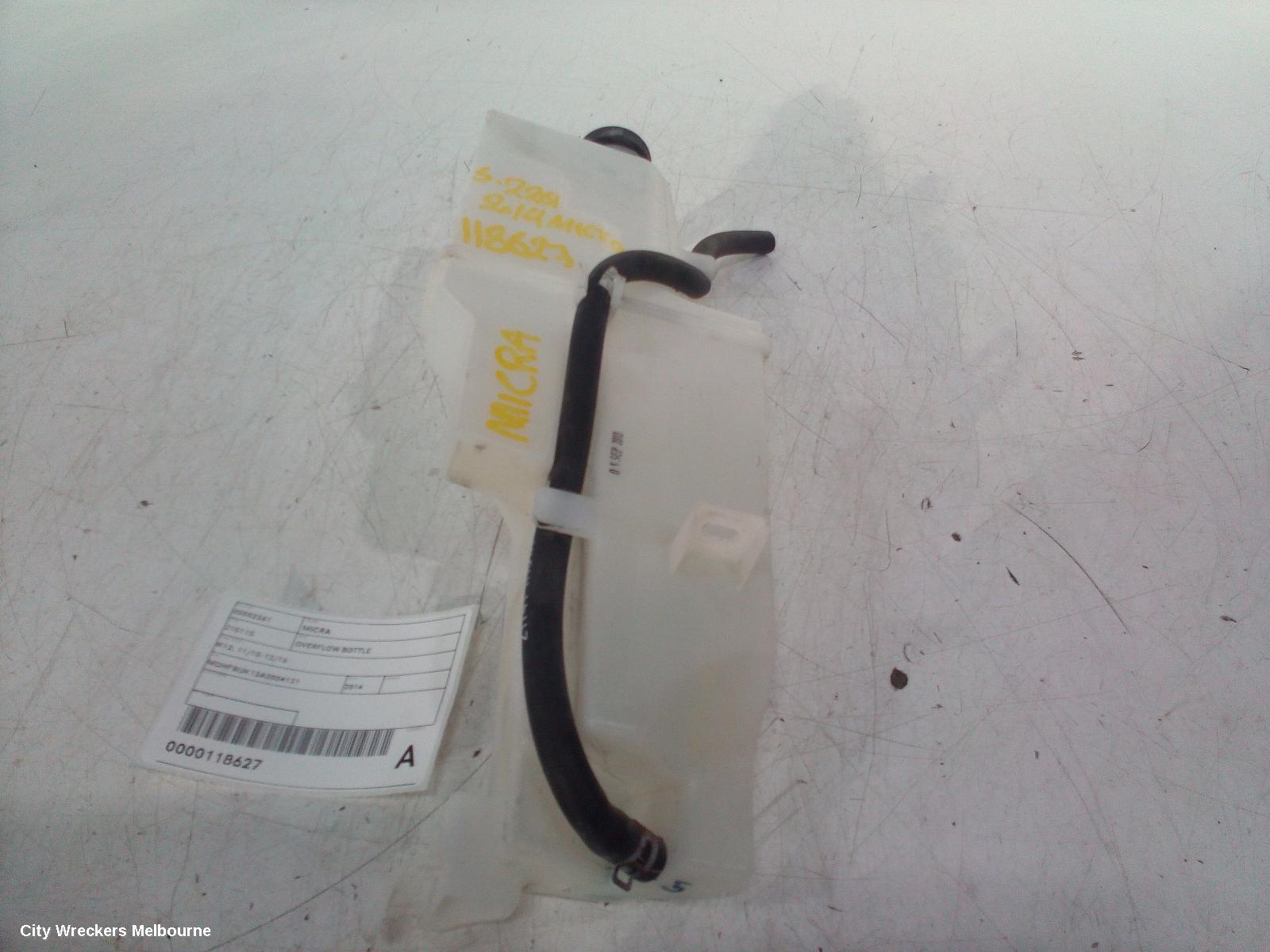 NISSAN MICRA OVERFLOW BOTTLE, K13, 11/2010 - 12/2016