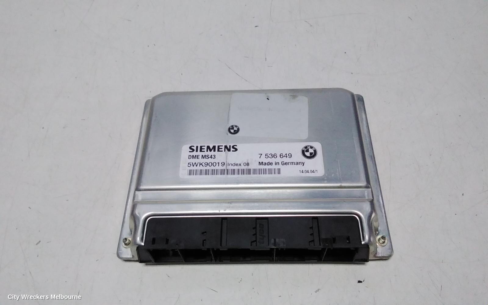 BMW 3 SERIES ECU, ENGINE ECU, E46, P/N 7511570, ECU ONLY, 09/1998 - 07/2006