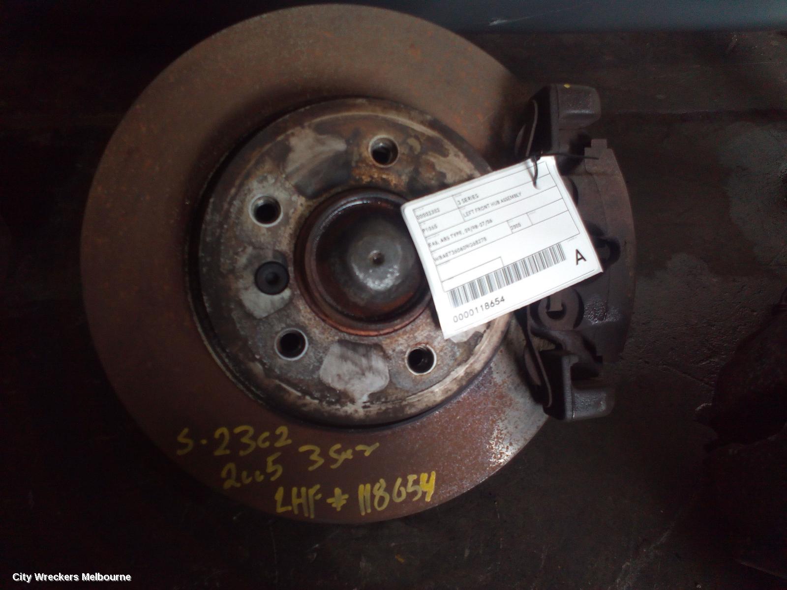 BMW 3 SERIES LEFT FRONT HUB ASSEMBLY, E46, ABS TYPE, 09/1998 - 07/2006