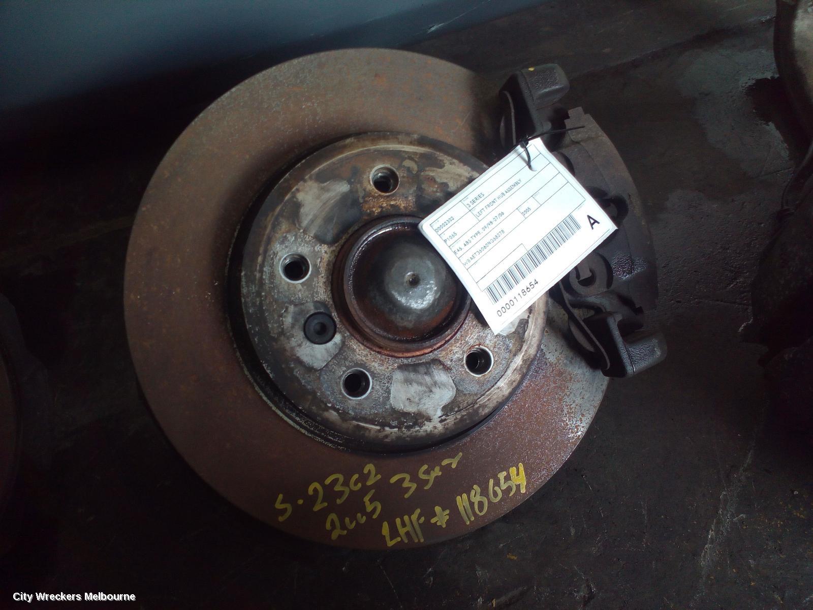 BMW 3 SERIES LEFT FRONT HUB ASSEMBLY, E46, ABS TYPE, 09/1998 - 07/2006