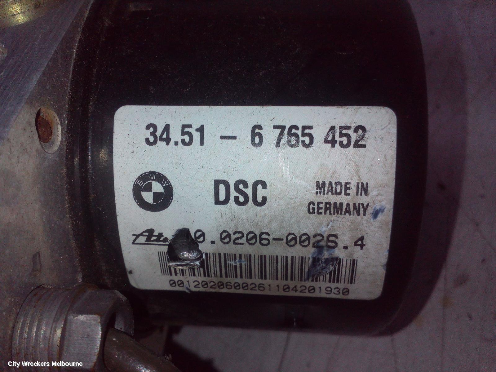 BMW 3 SERIES ABS PUMP/MODULATOR, E46, ON MOTOR P/N 34516765452, 09/1998 - 07/2006