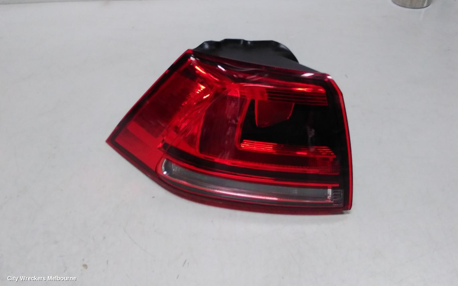 VOLKSWAGEN GOLF LEFT TAILLIGHT, GEN 7, HATCH, STANDARD, TRENDLINE/COMFORTLINE, NON LED TYPE, NON TINTED TYPE, 03/2013 - 03/2017