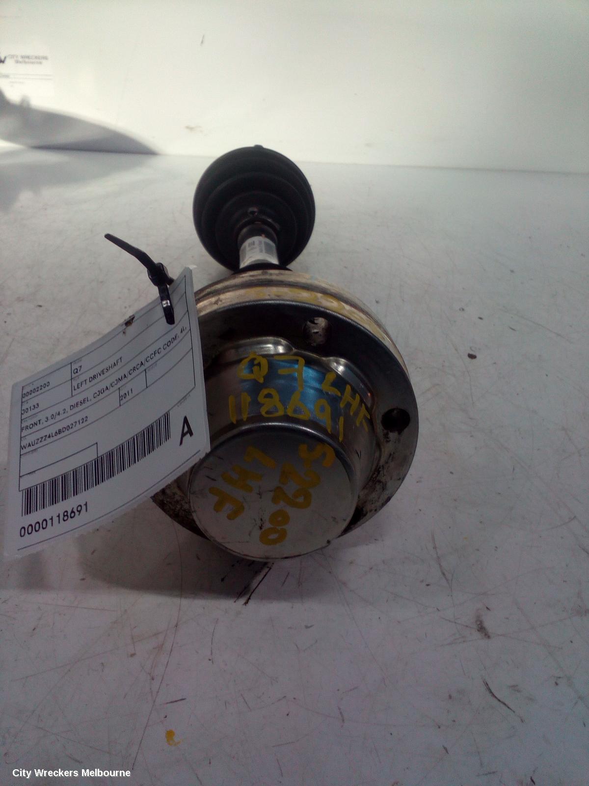 AUDI Q7 LEFT DRIVESHAFT, FRONT, 3.0/4.2, DIESEL, CJGA/CJMA/CRCA/CCFC CODE, 4L, 09/2010 - 08/2015