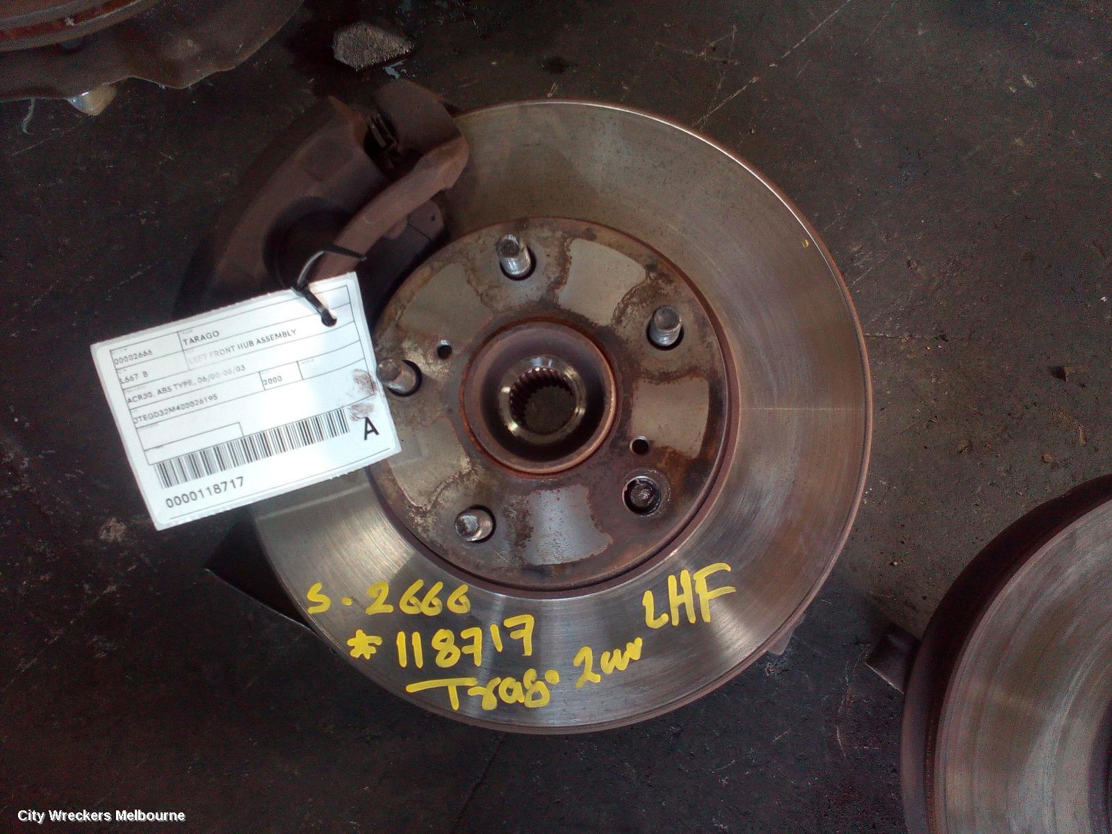 TOYOTA TARAGO LEFT FRONT HUB ASSEMBLY, ACR30, ABS TYPE, 06/2000 - 06/2003