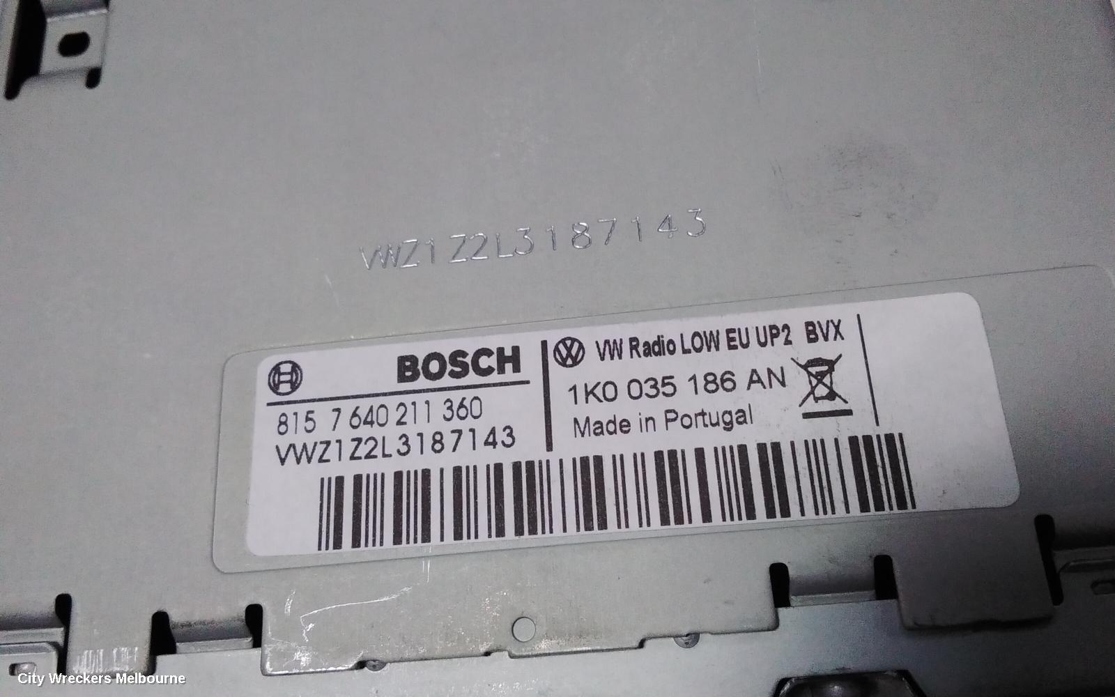 VOLKSWAGEN JETTA RADIO/CD/DVD/SAT/TV, DISPLAY & HEAD UNIT, (RCD310), 1B, 02/2011 - 06/2015