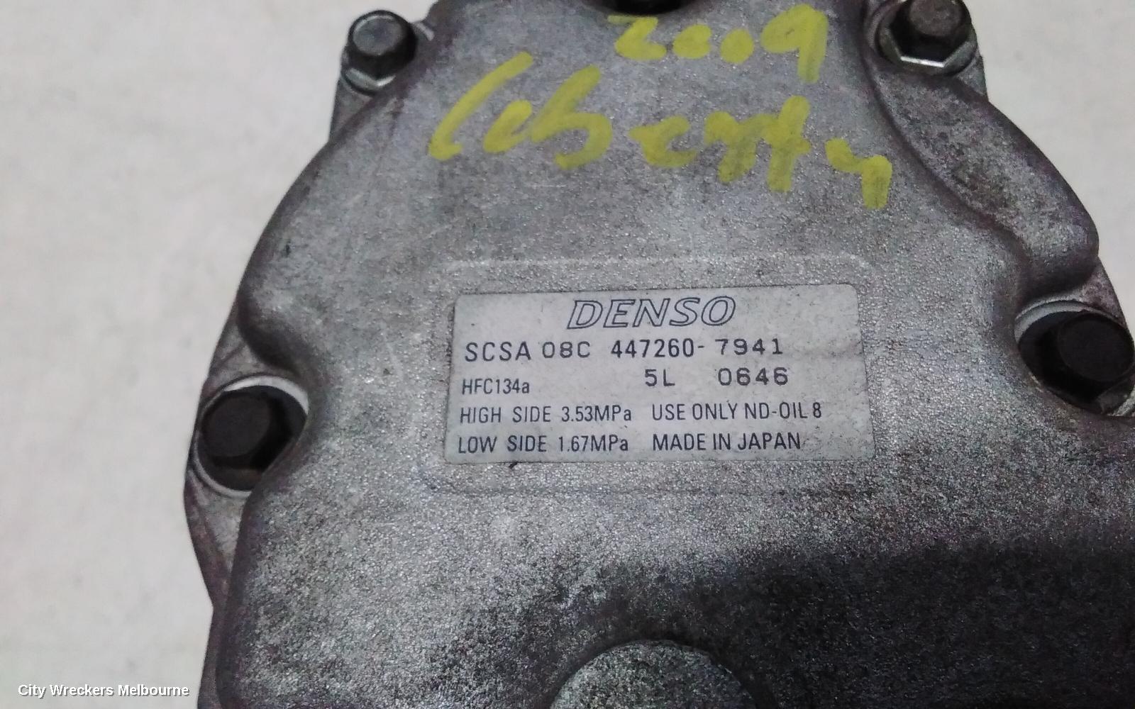 SUBARU LIBERTY A/C COMPRESSOR, 4TH GEN, 2.5, EJ25, DENSO SCSA08C, 09/2003 - 08/2009