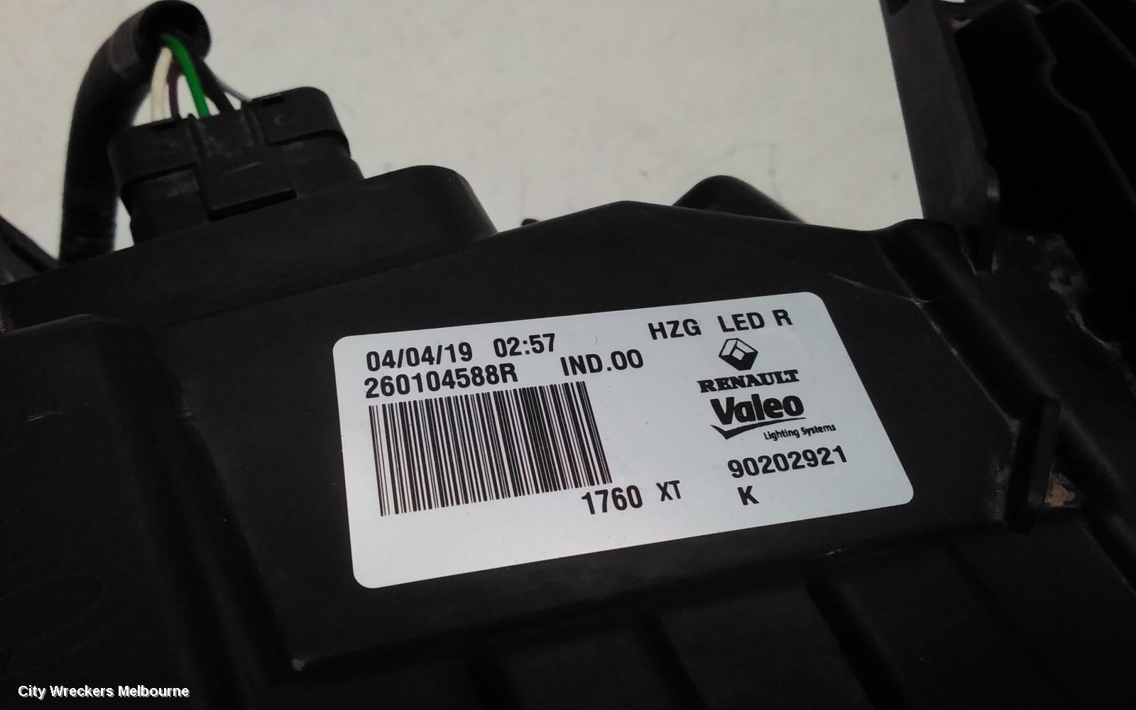 RENAULT KALEOS RIGHT HEADLAMP, XZG, LED TYPE, 05/2016 - 05/2019