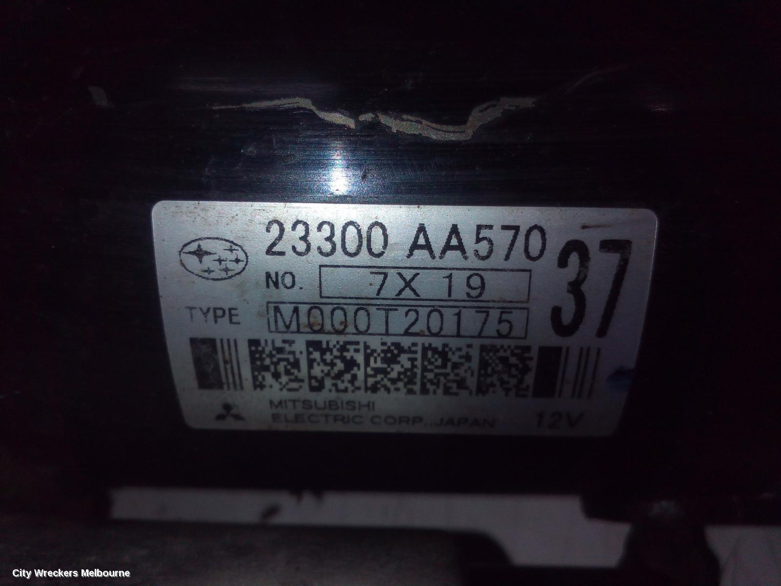 SUBARU LIBERTY STARTER, PETROL, EJ22/EJ20/EJ25, NON TURBO, AUTO, 4/6 SPEED, SERIES 1-5TH GEN, 12/1989 - 11/2014