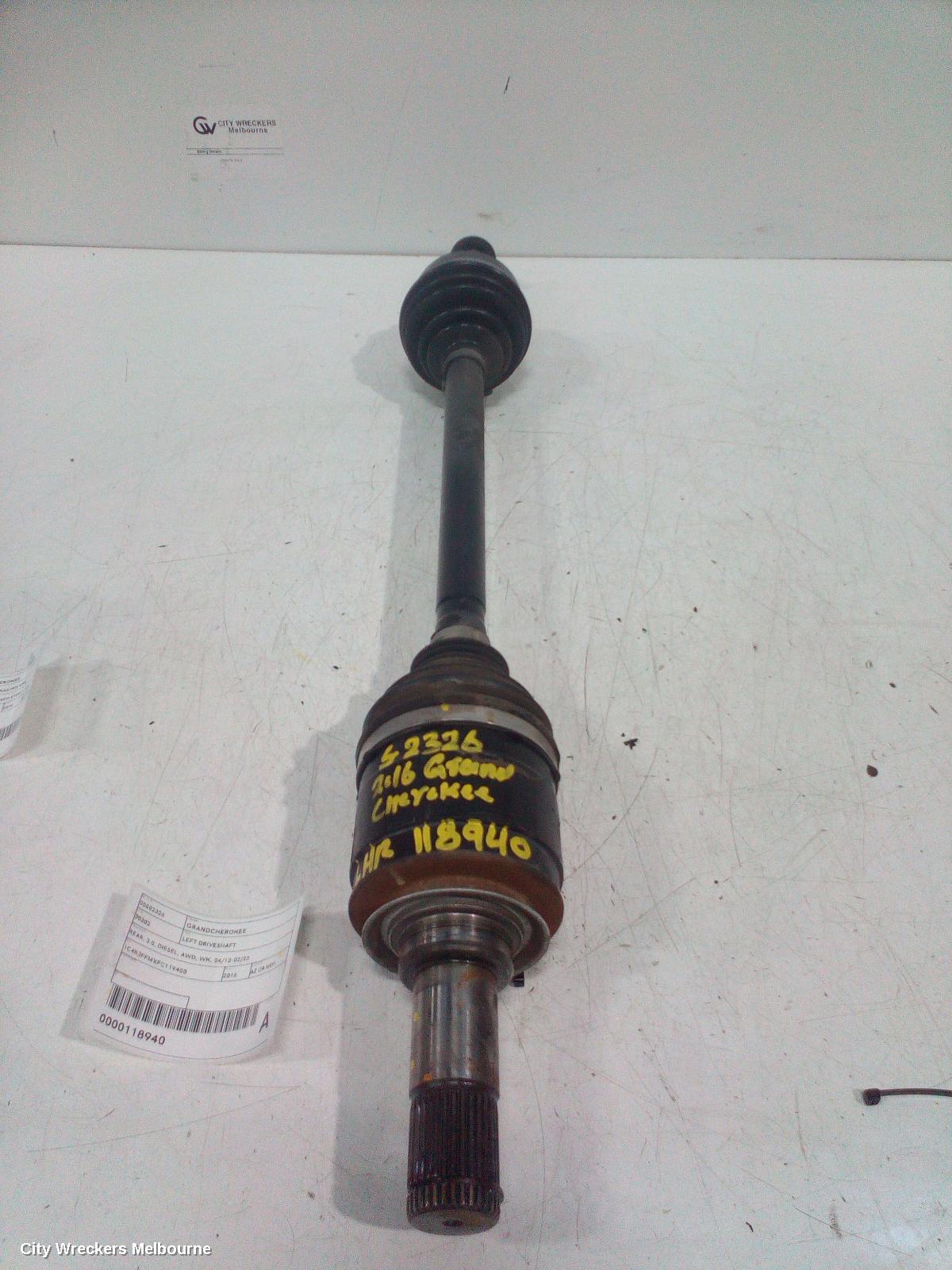 JEEP GRANDCHEROKEE LEFT DRIVESHAFT, REAR, 3.0, DIESEL, AWD, WK, 04/2013 - 02/2022