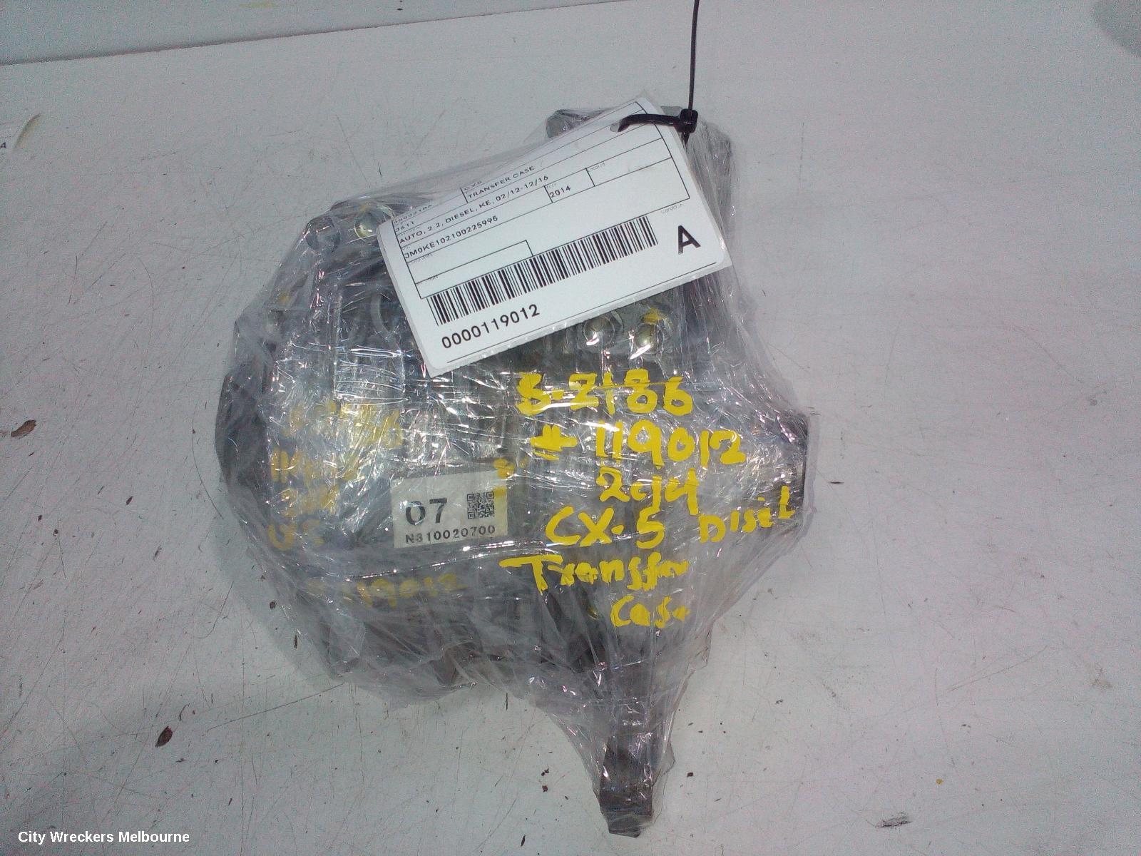 MAZDA CX5 TRANSFER CASE, AUTO, 2.2, DIESEL, KE, 02/2012 - 12/2016