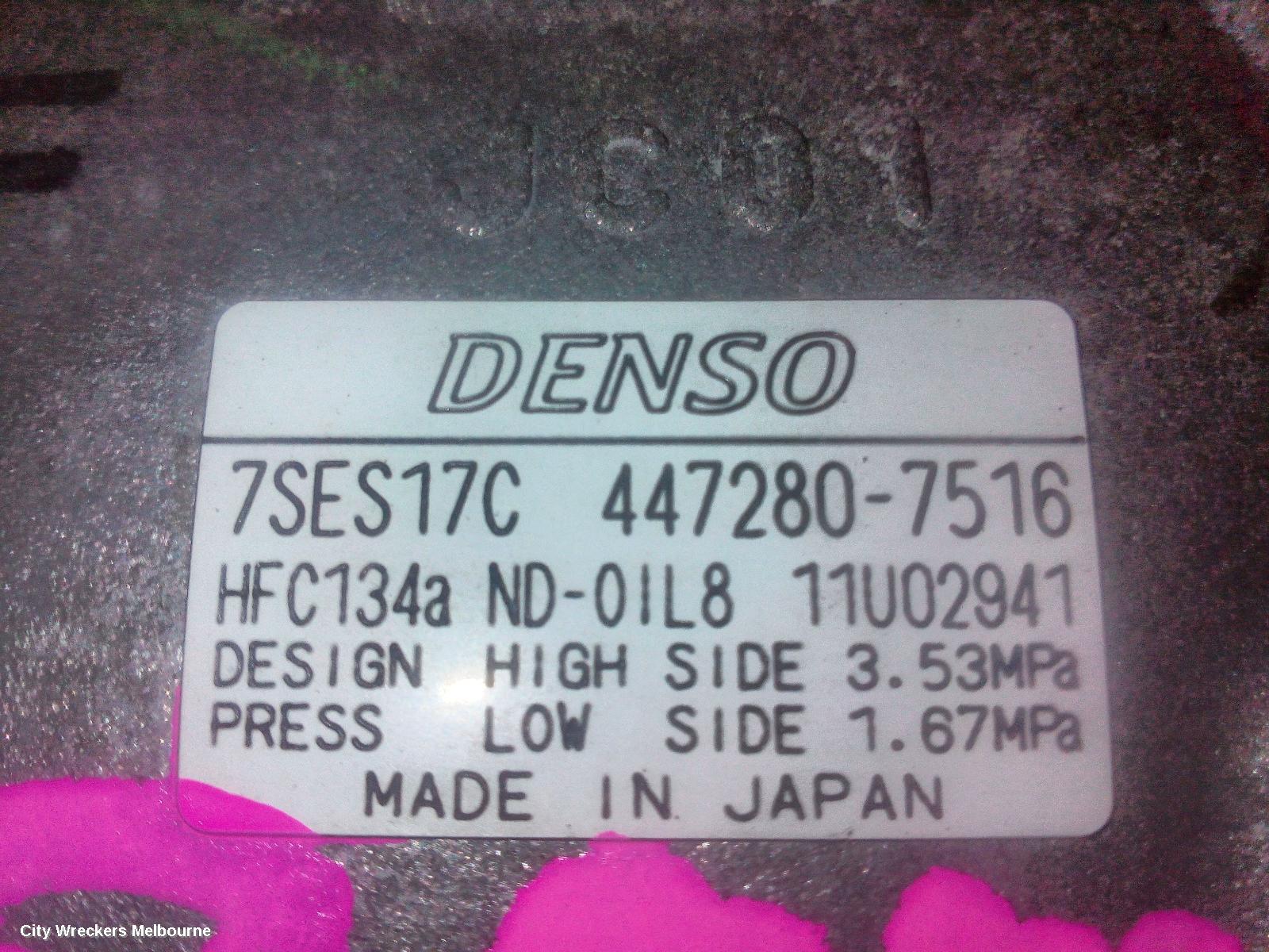 TOYOTA RAV4 A/C COMPRESSOR, ZSA42R, 2.0, PETROL, 12/2012 - 12/2018