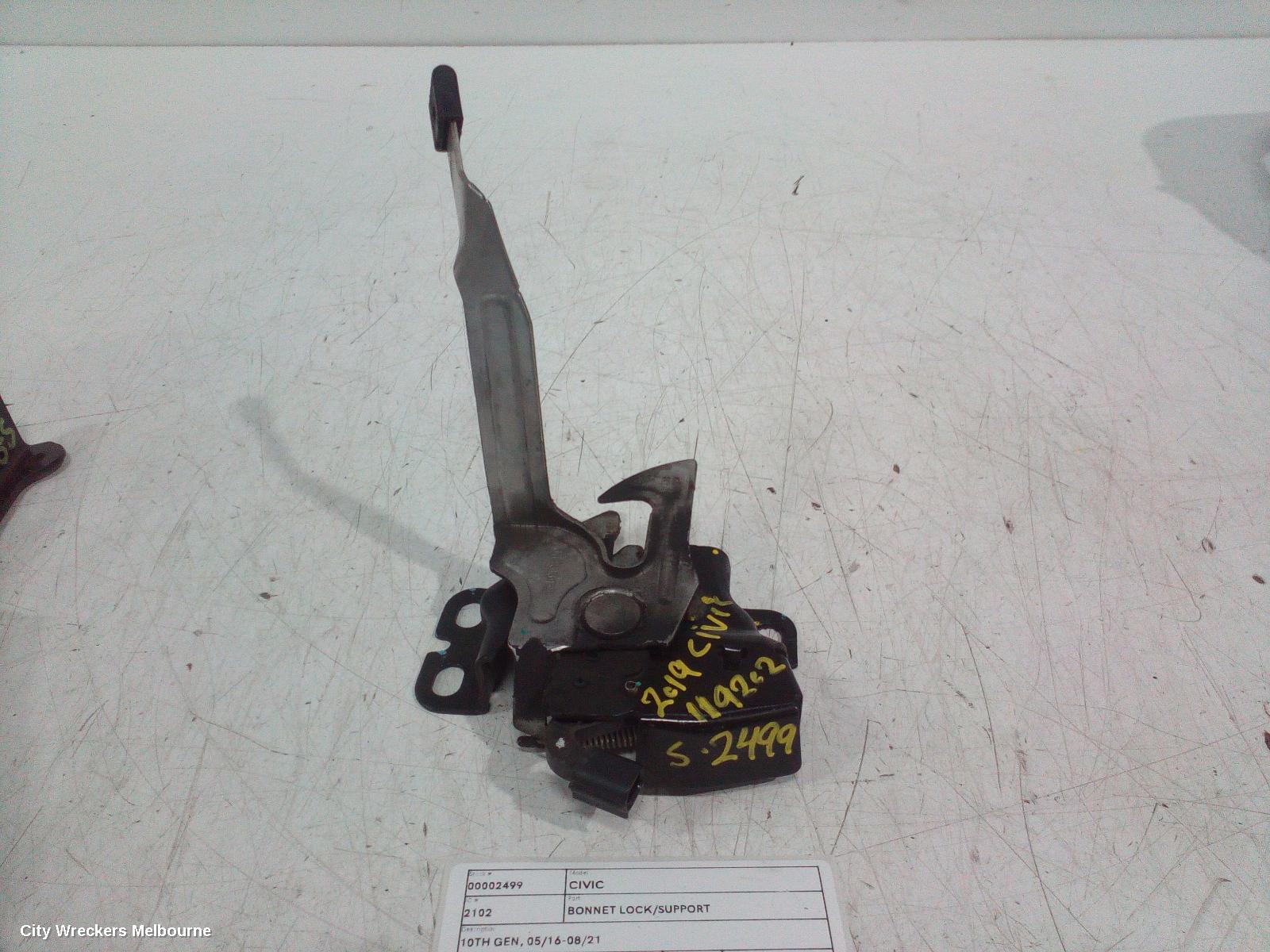 HONDA CIVIC BONNET LOCK/SUPPORT, 10TH GEN, 05/2016 - 08/2021