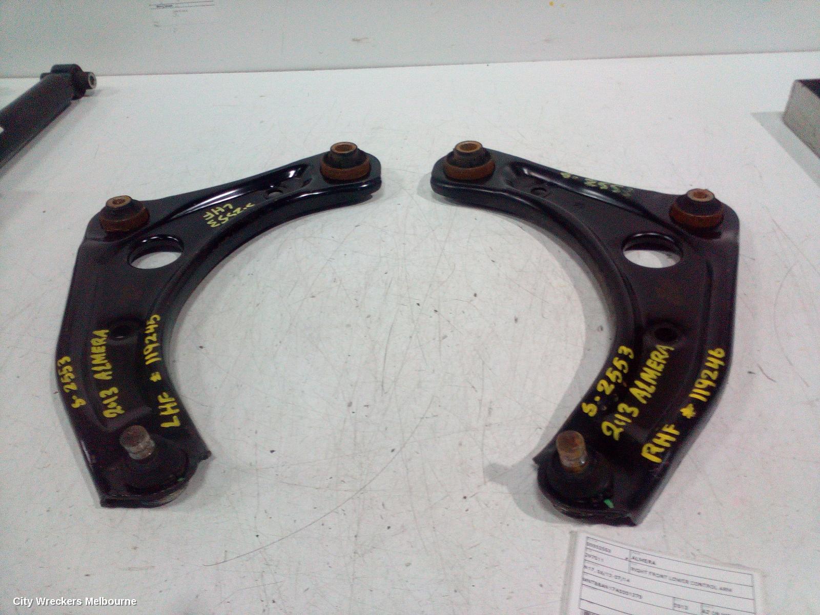 NISSAN ALMERA RIGHT FRONT LOWER CONTROL ARM, N17, 06/2012 - 07/2014