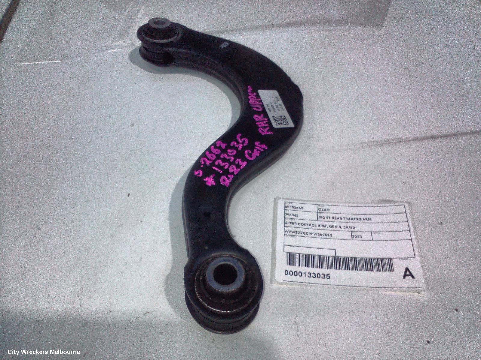 VOLKSWAGEN GOLF RIGHT REAR TRAILING ARM, UPPER CONTROL ARM, GEN 8, 09/2020 ONWARDS
