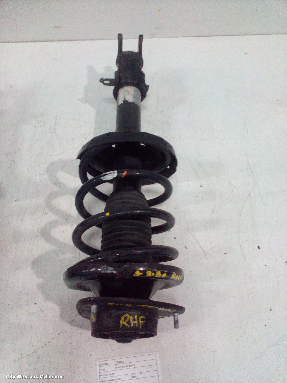 SUBARU TRIBECA RIGHT FRONT STRUT, B9, 10/2006 - 05/2009