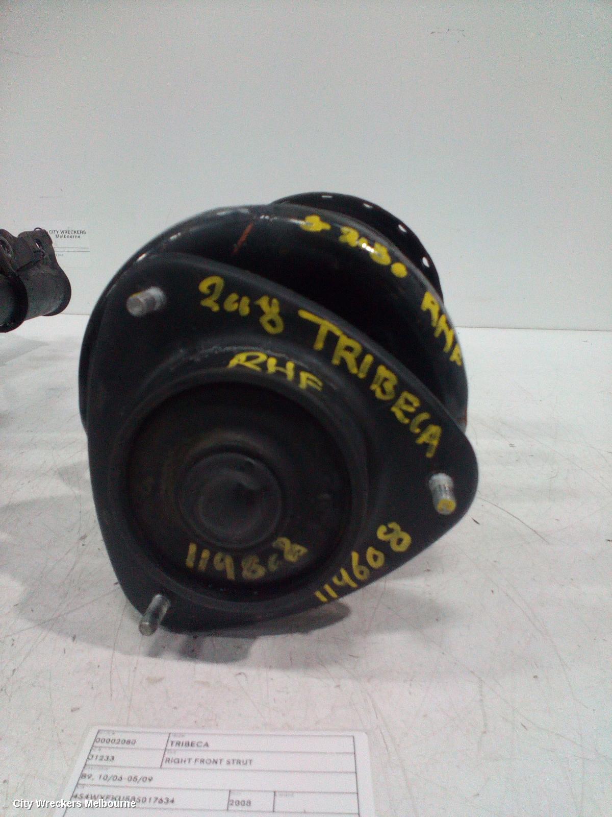 SUBARU TRIBECA RIGHT FRONT STRUT, B9, 10/2006 - 05/2009