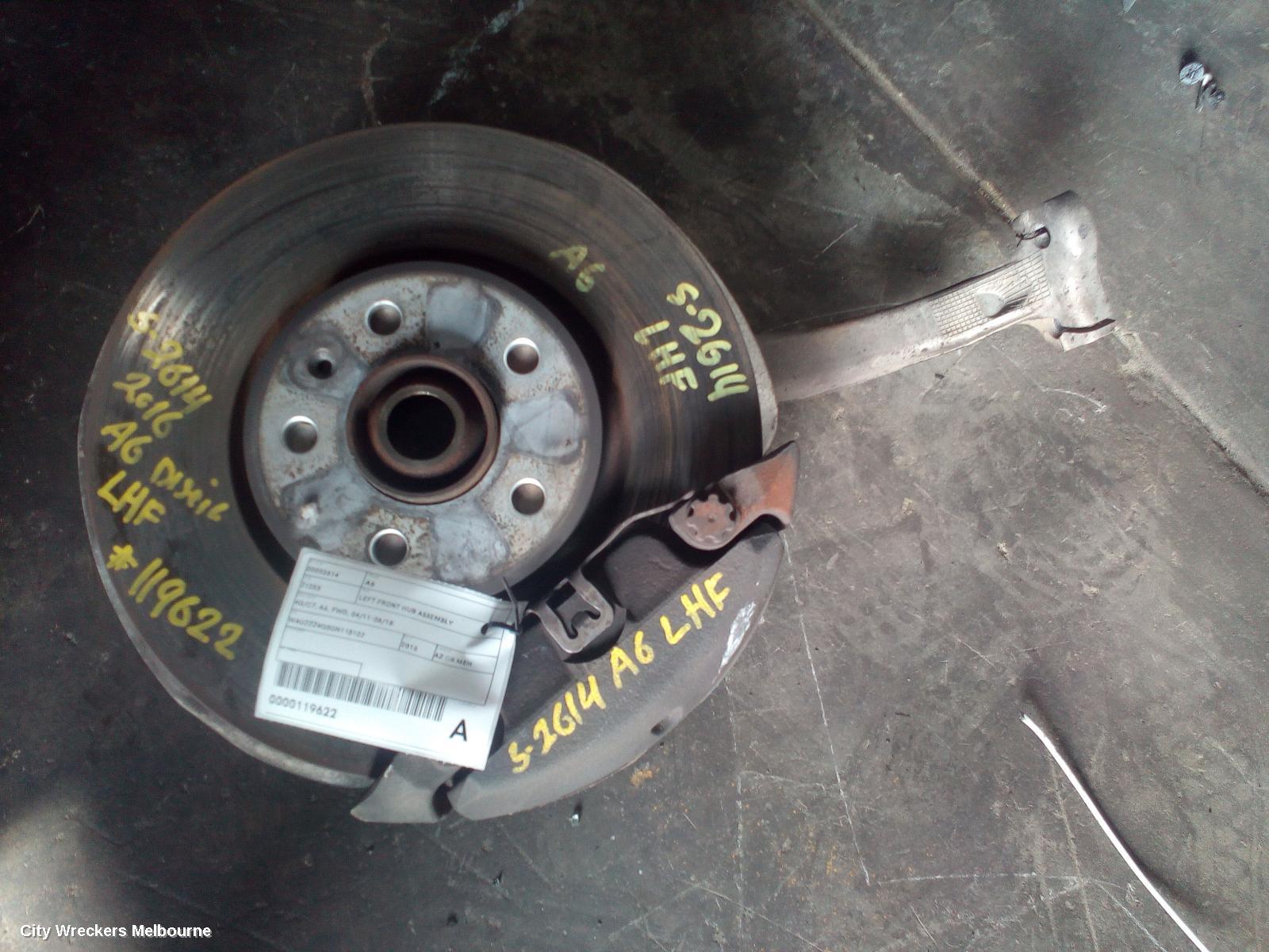 AUDI A6 LEFT FRONT HUB ASSEMBLY, 4G/C7, A6, FWD, 04/2011 - 06/2018