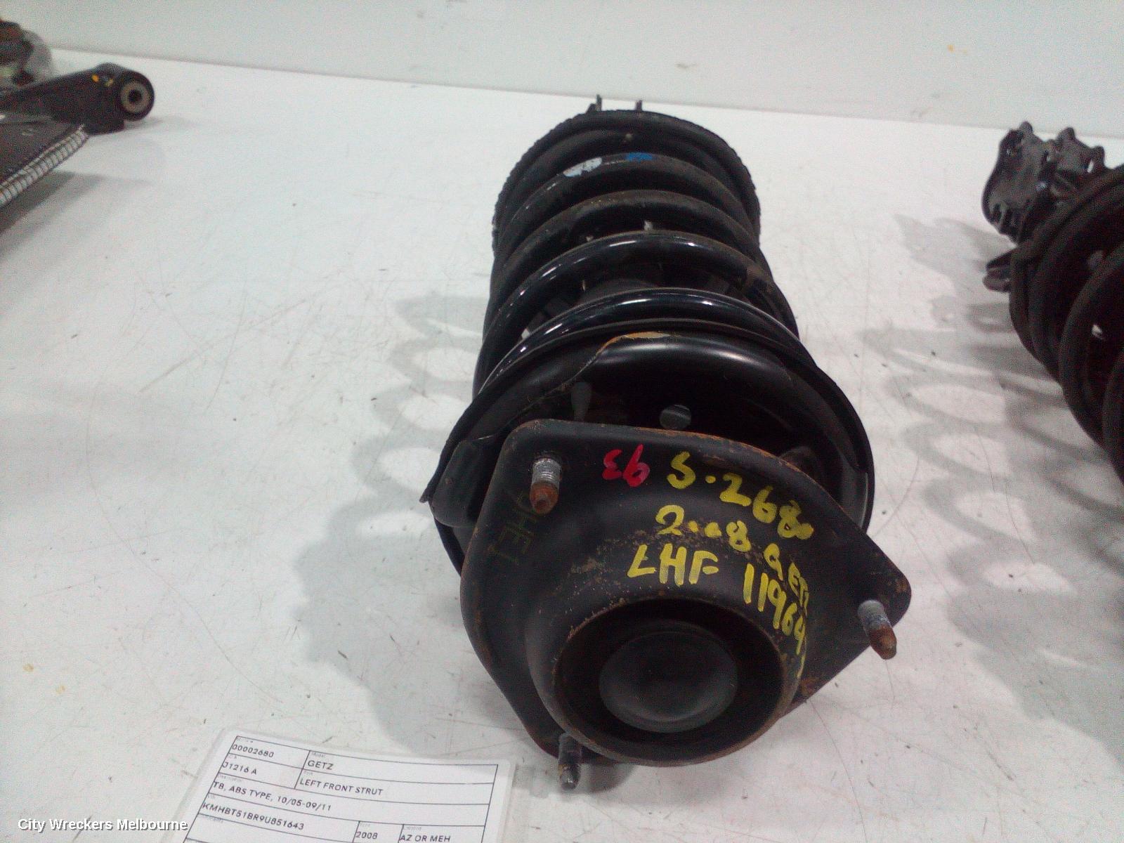 HYUNDAI GETZ LEFT FRONT STRUT, TB, ABS TYPE, 10/2005 - 09/2011