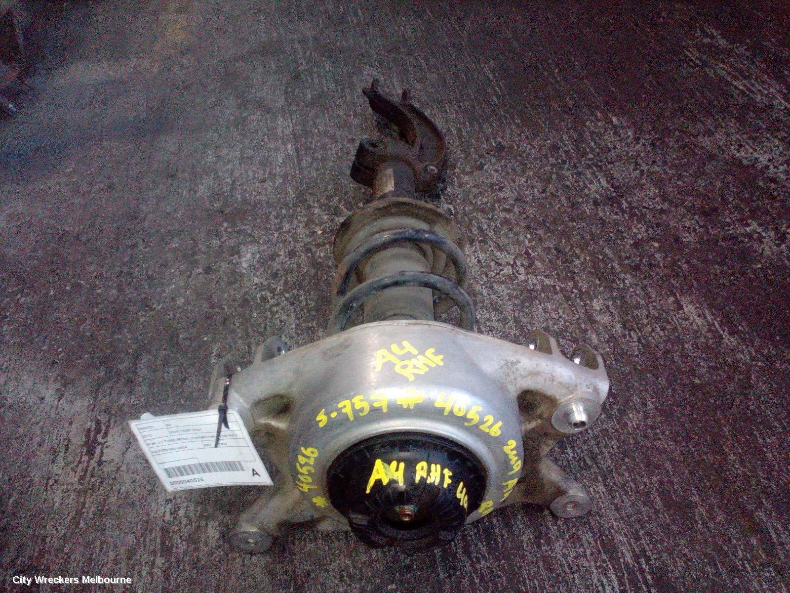 AUDI A4 RIGHT FRONT STRUT, B8 8K, 2.0, TURBO, PETROL, STANDARD TYPE, 02/2008 - 06/2012