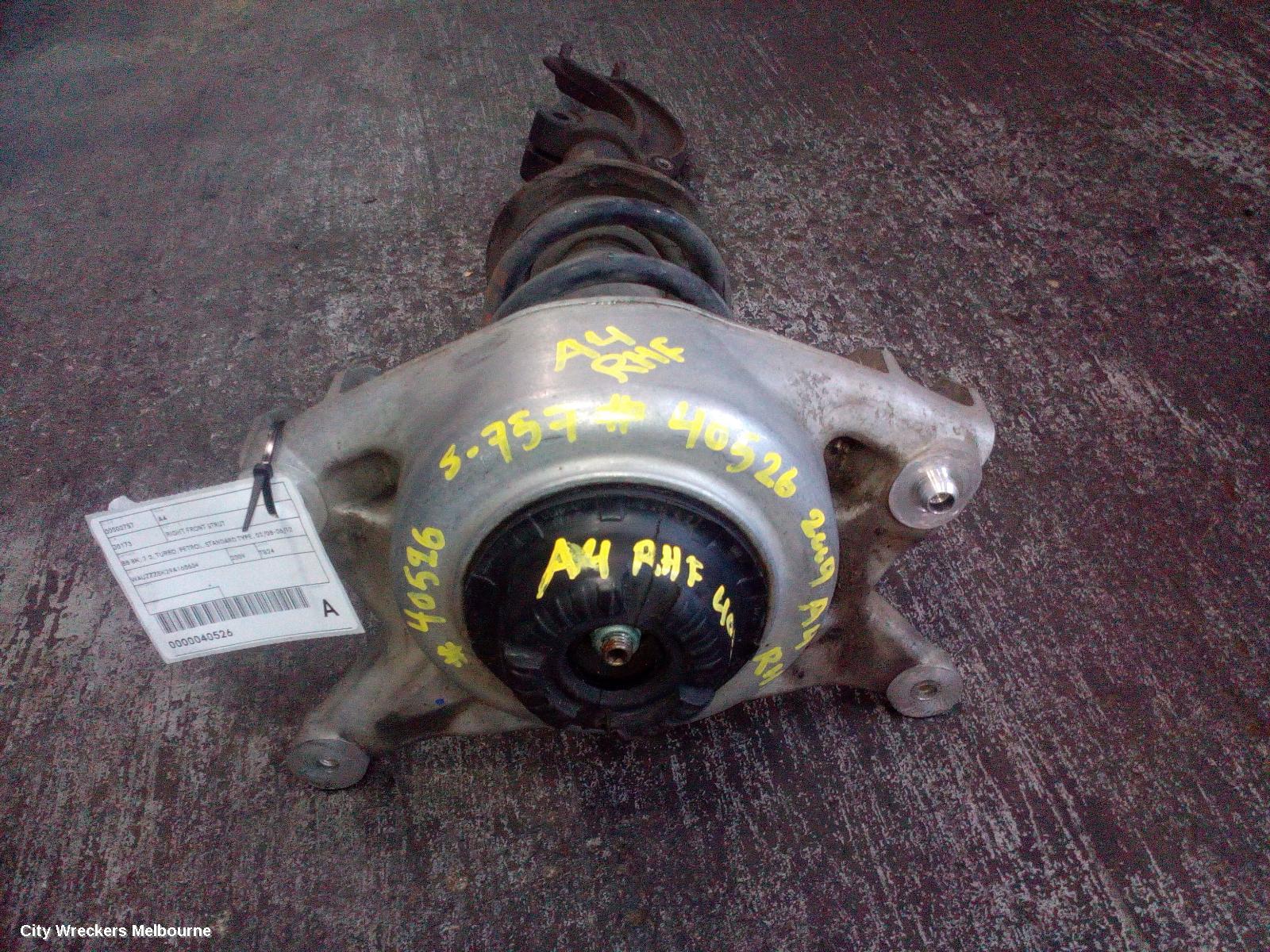 AUDI A4 RIGHT FRONT STRUT, B8 8K, 2.0, TURBO, PETROL, STANDARD TYPE, 02/2008 - 06/2012