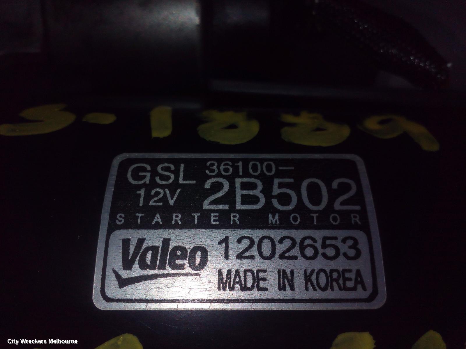 HYUNDAI VELOSTER STARTER, 1.6, G4FJ, TURBO, AUTO/MANUAL T/M, 07/2012 - 02/2018