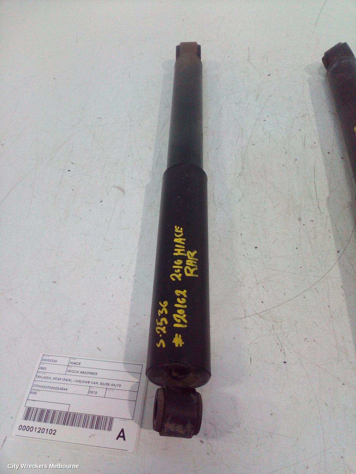 TOYOTA HIACE SHOCK ABSORBER, TRH/KDH, REAR (PAIR), LWB/SWB VAN, 03/2005 - 04/2019
