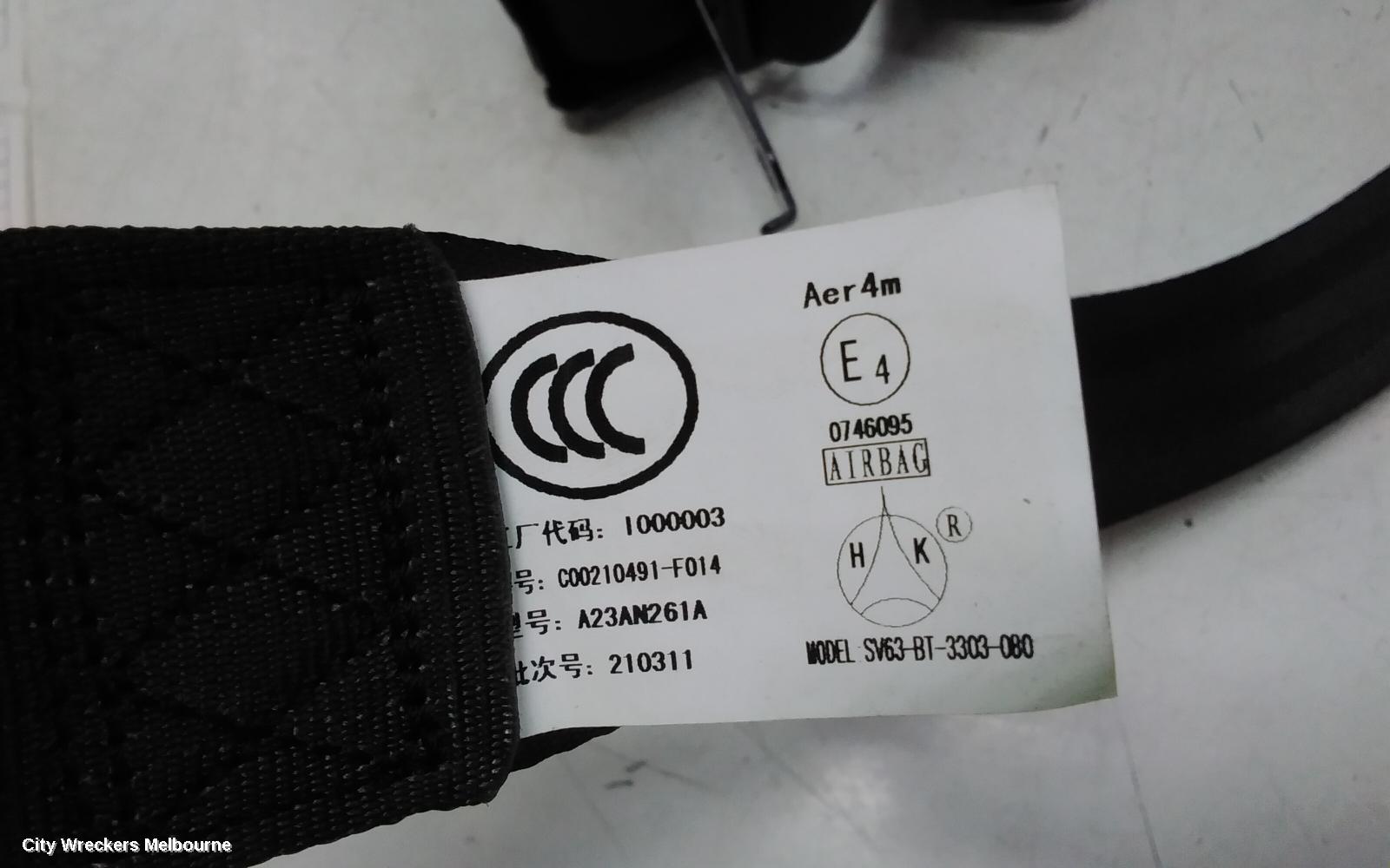 LDV DELIVER 9 SEATBELT/STALK, LH FRONT, SEAT BELT ONLY, 07/2020 ONWARDS