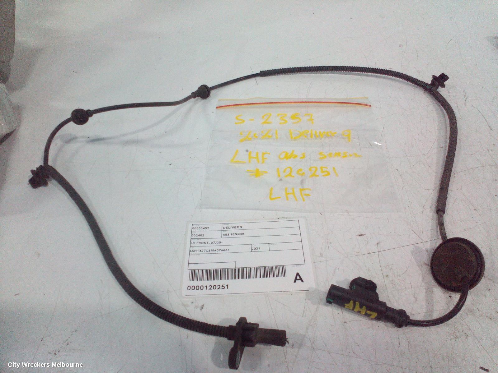 LDV DELIVER 9 ABS SENSOR, LH FRONT, 07/2020 ONWARDS