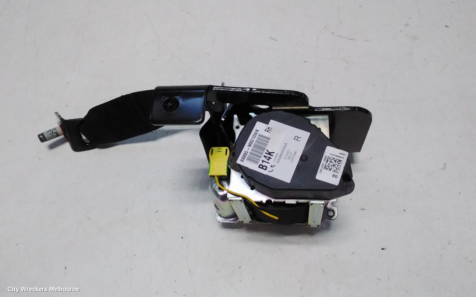 KIA CERATO SEATBELT/STALK, RH REAR, SEAT BELT STALK ONLY, HATCH, BD, 04/2018 - 09/2024