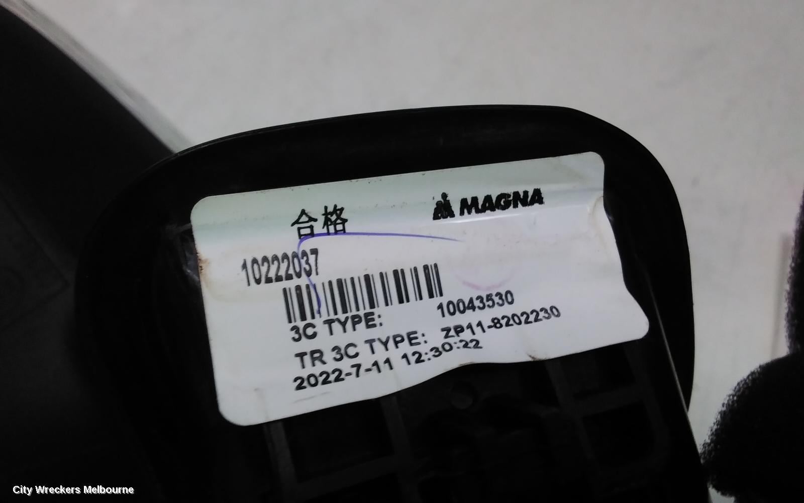 MG MG3 RIGHT DOOR MIRROR, SZP1, BLACK, 07/2016 ONWARDS