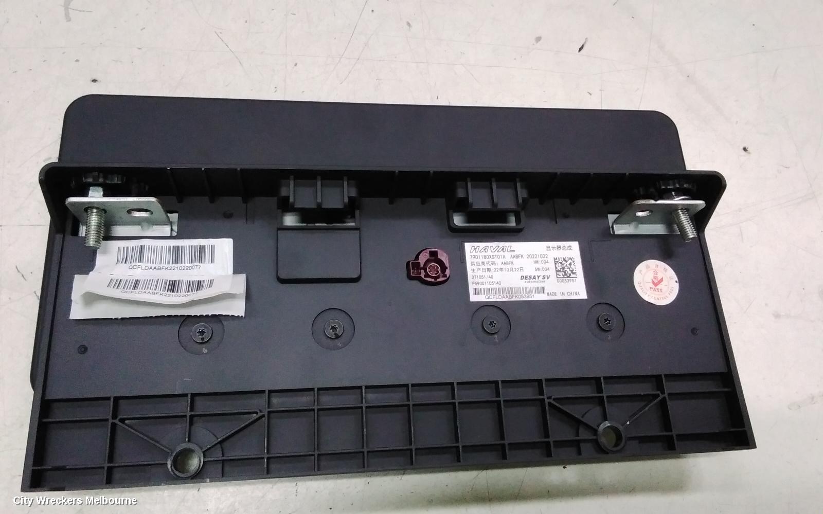 HAVAL JOLION RADIO/CD/DVD/SAT/TV, A01, DISPLAY UNIT, 10.25IN, 02/2021 ONWARDS