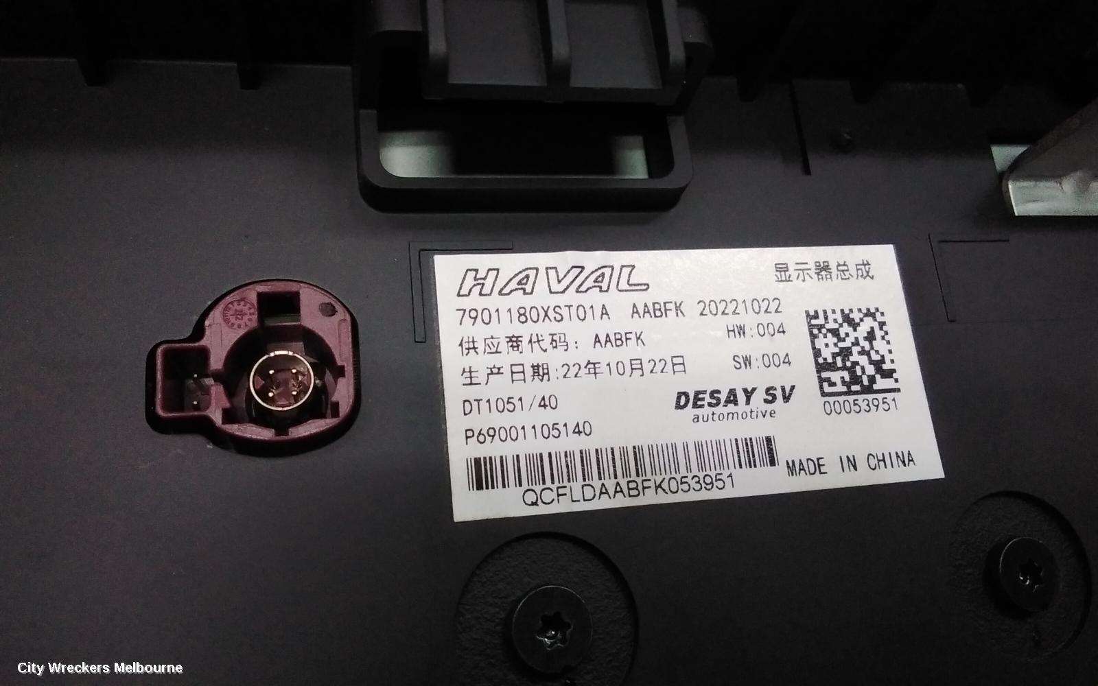 HAVAL JOLION RADIO/CD/DVD/SAT/TV, A01, DISPLAY UNIT, 10.25IN, 02/2021 ONWARDS