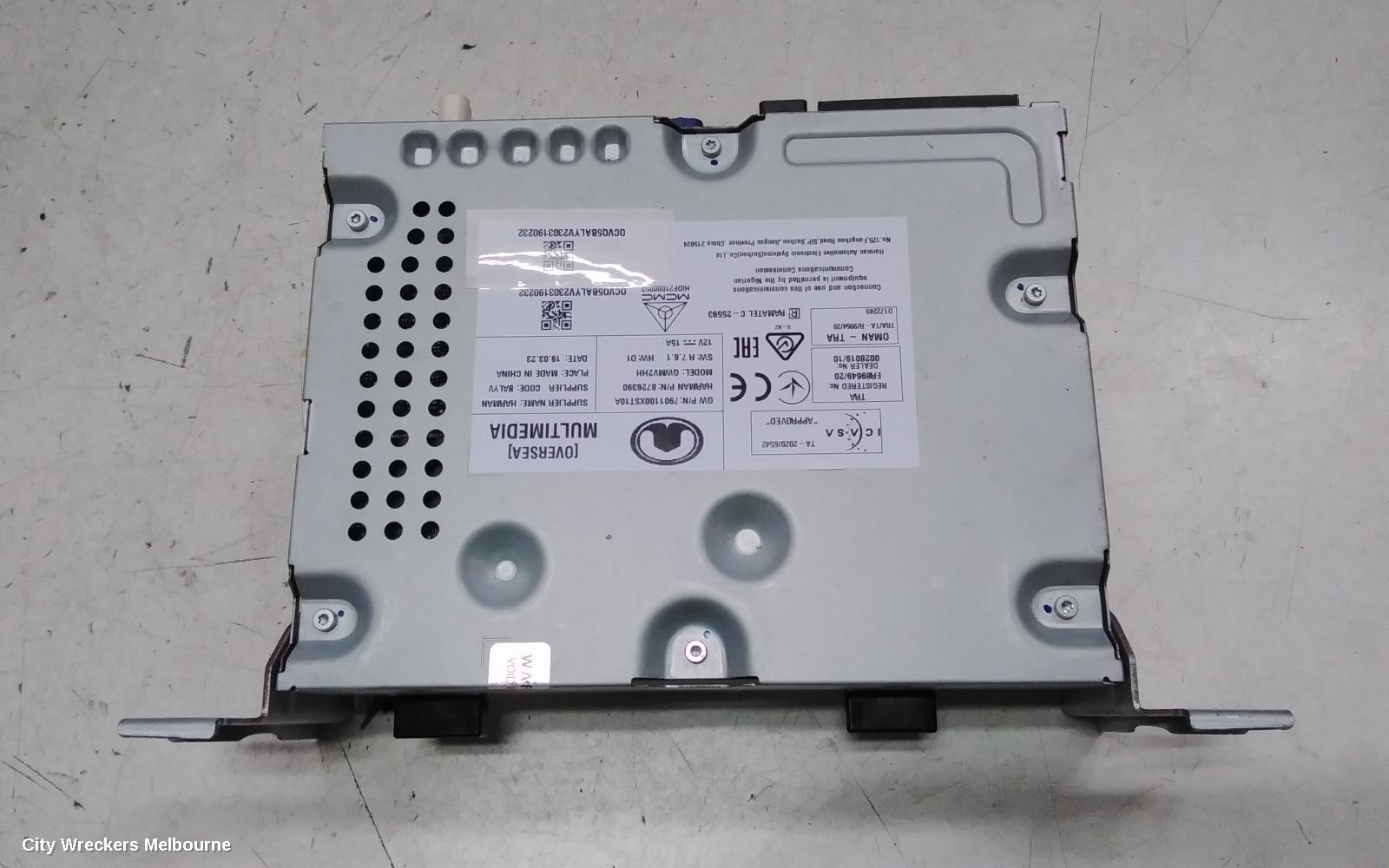 HAVAL JOLION RADIO/CD/DVD/SAT/TV, A01, DISPLAY UNIT, 10.25IN, 02/2021 ONWARDS