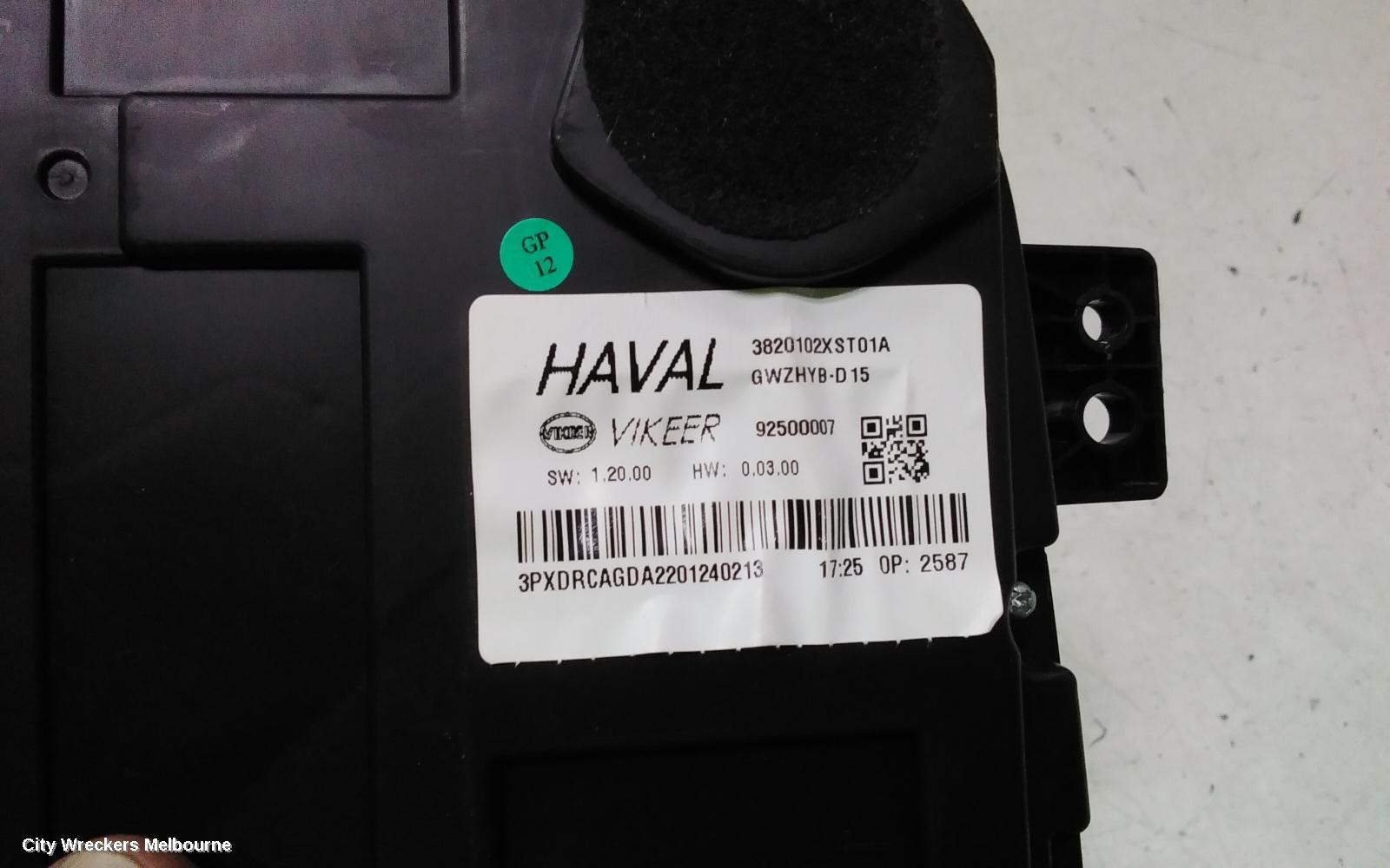 HAVAL JOLION INSTRUMENT CLUSTER, A01, PETROL, NON DIGITAL TYPE, 02/2021 ONWARDS